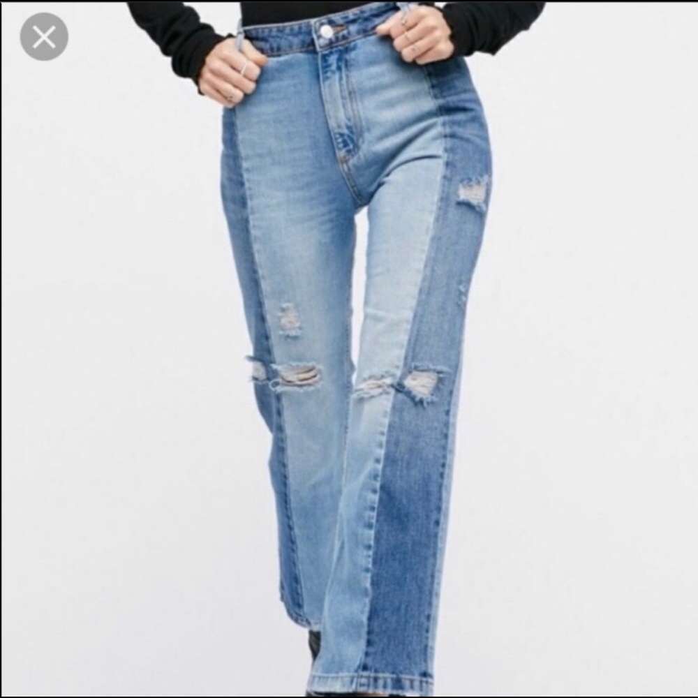 Free People two-toned denim jeans - Picture 1 of 4